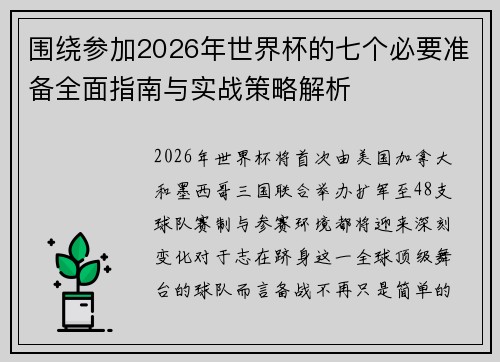 围绕参加2026年世界杯的七个必要准备全面指南与实战策略解析